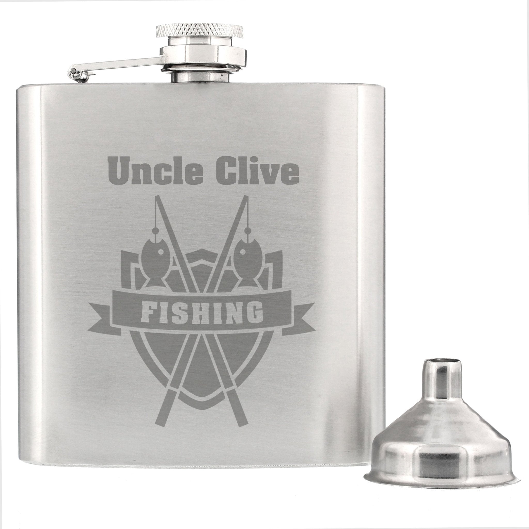 Personalised Fishing Crest Hip Flask | Inspired Creative Gifts | UK Supplier