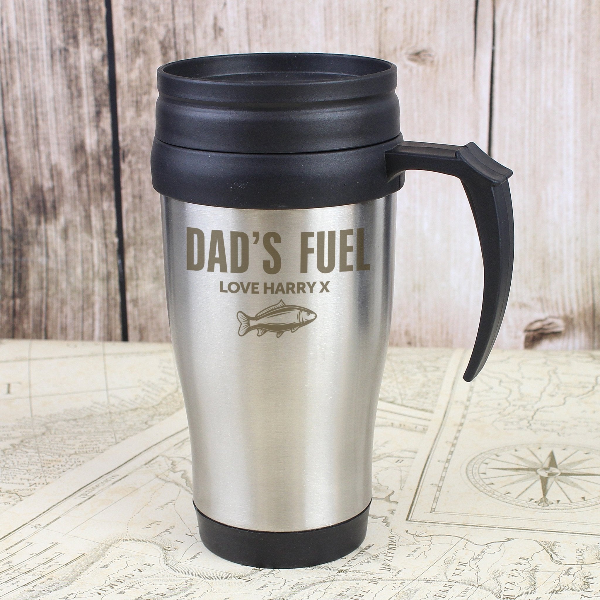 Personalised Fishing Travel Mug | Inspired Creative Gifts | UK Supplier