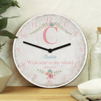 Personalised Floral Bouquet Shabby Chic Large Wooden Clock | Inspired Creative Gifts | UK Supplier