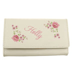Personalised Floral Cream Leather Purse | Inspired Creative Gifts | UK Supplier