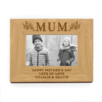 Personalised Floral Mum 6x4 Oak Finish Photo Frame | Inspired Creative Gifts | UK Supplier
