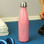 Personalised Floral Pink Metal Insulated Drinks Bottle | Inspired Creative Gifts | UK Supplier