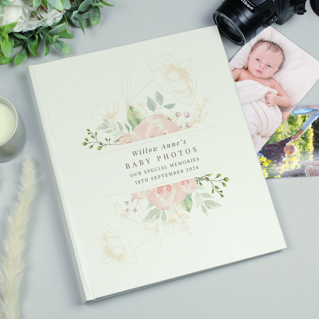 Personalised Floral Traditional Photo Album | Inspired Creative Gifts | UK Supplier
