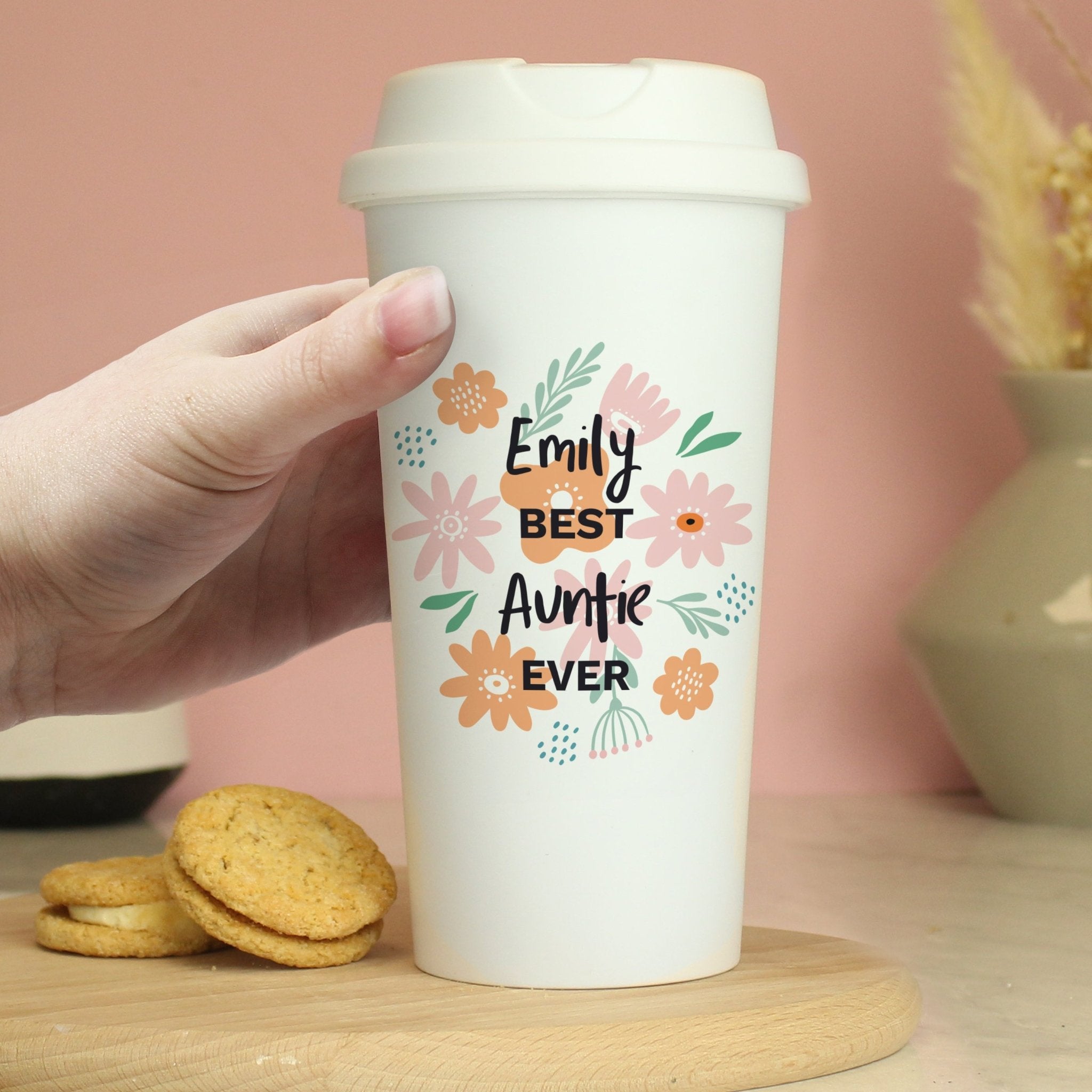 Personalised Floral Travel Mug | Inspired Creative Gifts | UK Supplier