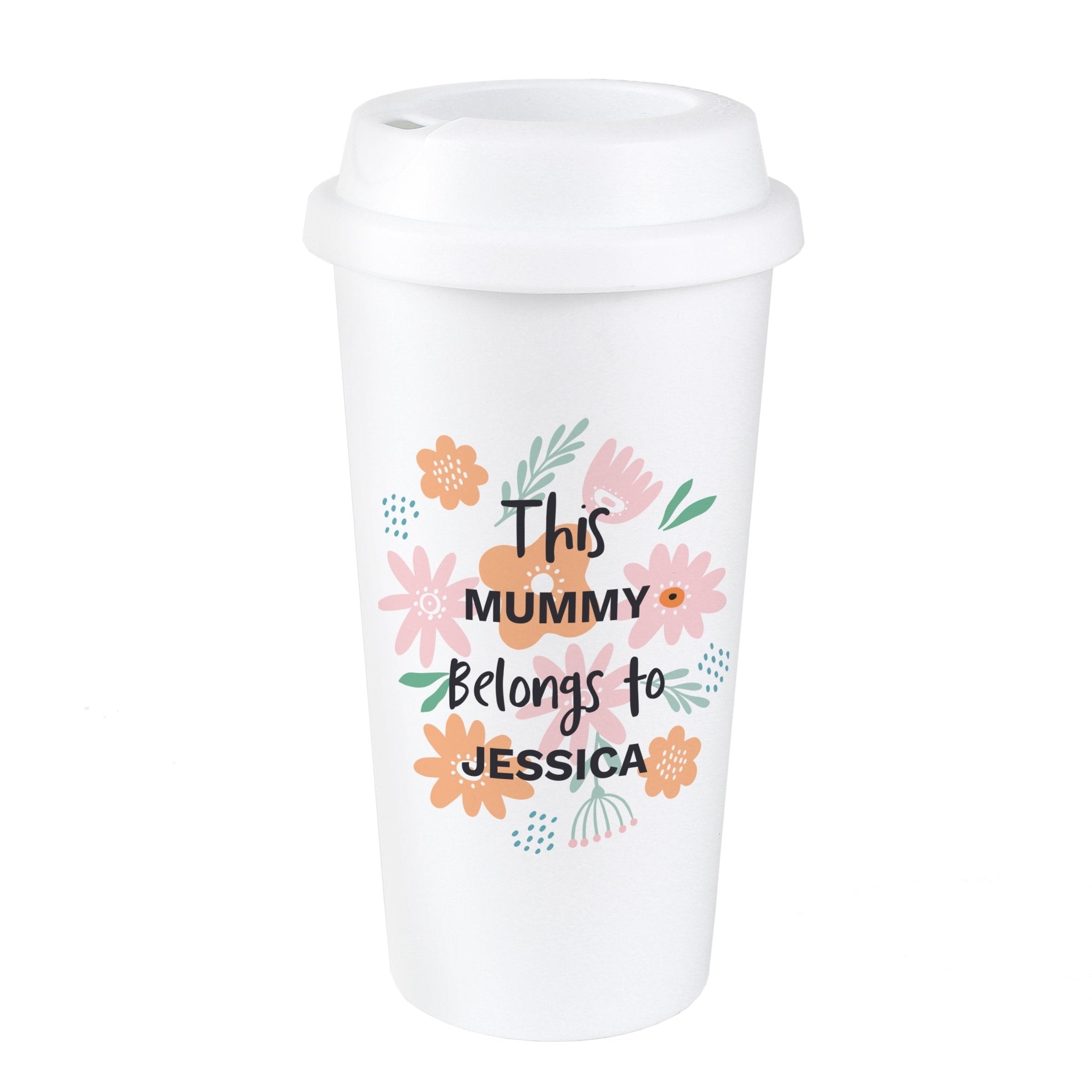 Personalised Floral Travel Mug | Inspired Creative Gifts | UK Supplier