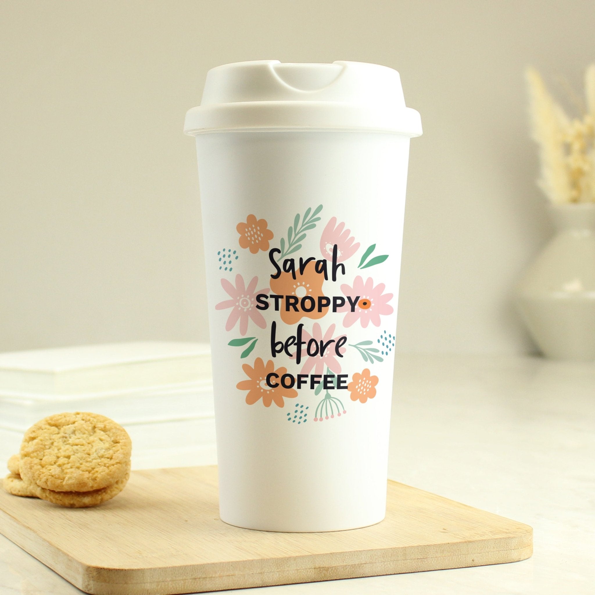 Personalised Floral Travel Mug | Inspired Creative Gifts | UK Supplier