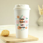 Personalised Floral Travel Mug | Inspired Creative Gifts | UK Supplier