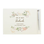 Personalised Floral Watercolour Hardback Guest Book & Pen | Inspired Creative Gifts | UK Supplier