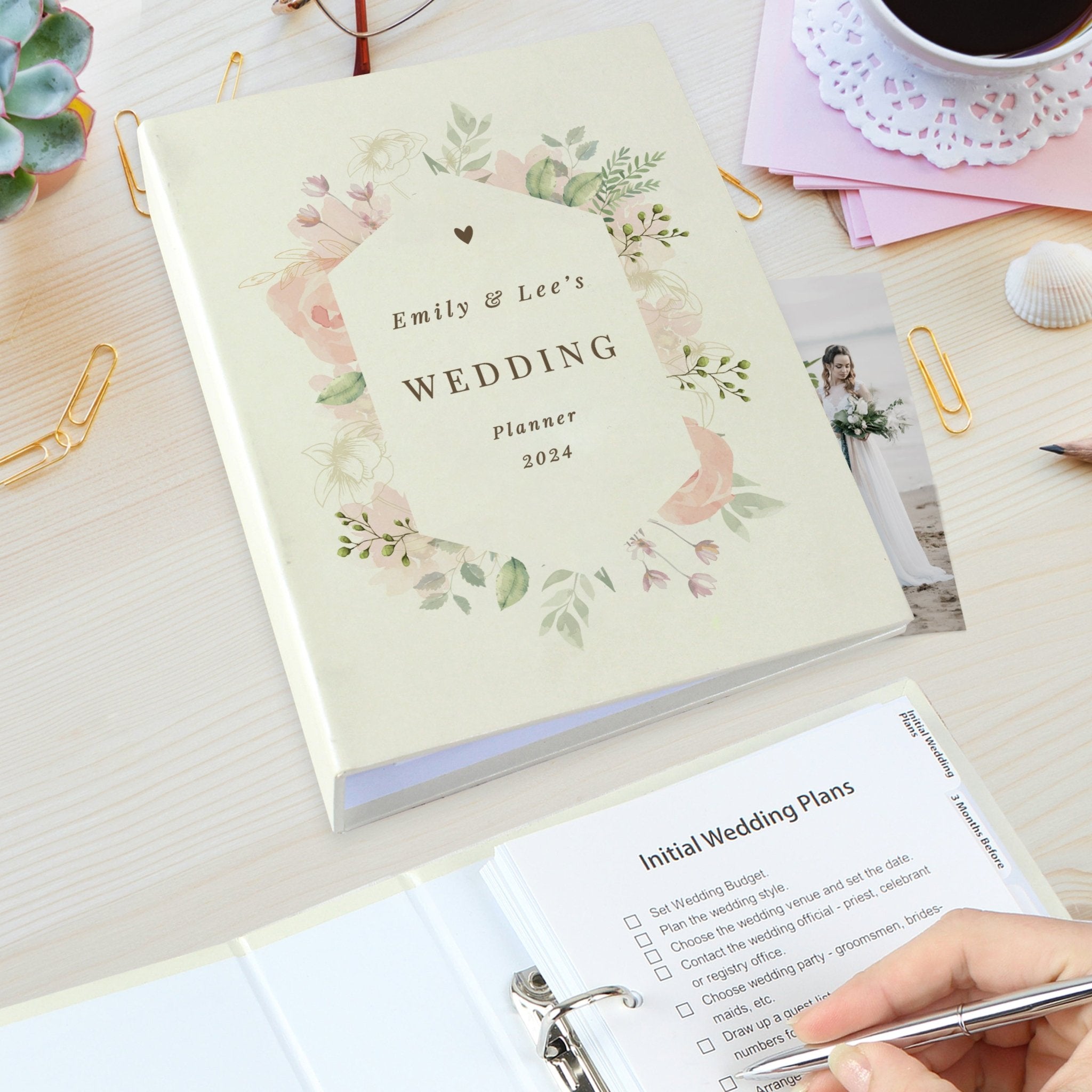 Personalised Floral Watercolour Wedding Planner | Inspired Creative Gifts | UK Supplier