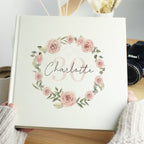 Personalised Floral Wreath Square Photo Album | Inspired Creative Gifts | UK Supplier