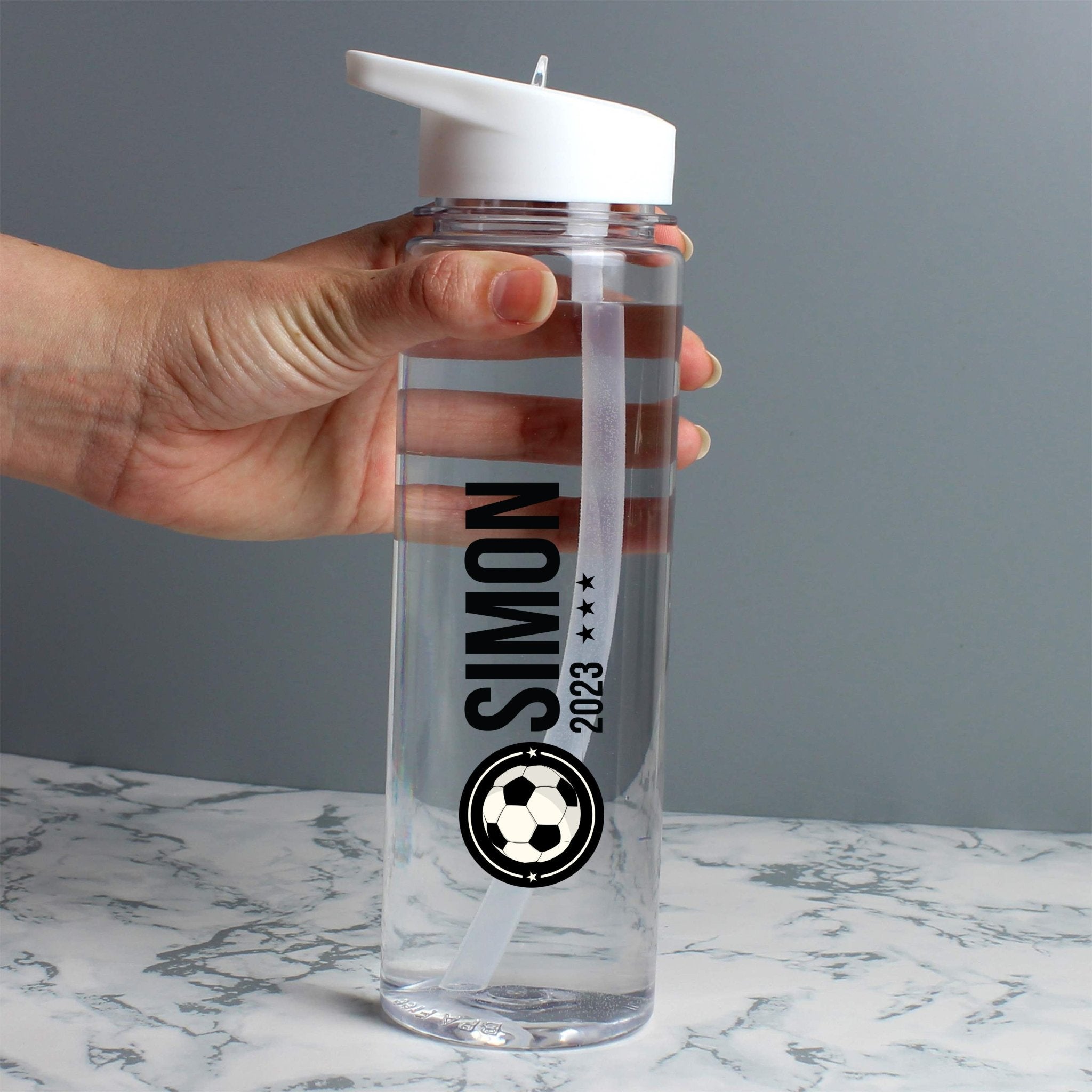 Personalised Football Badge Water Bottle | Inspired Creative Gifts | UK Supplier
