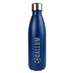 Personalised Football Navy Metal Insulated Drinks Bottle | Inspired Creative Gifts | UK Supplier