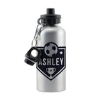 Personalised Football Silver Drinks Bottle | Inspired Creative Gifts | UK Supplier