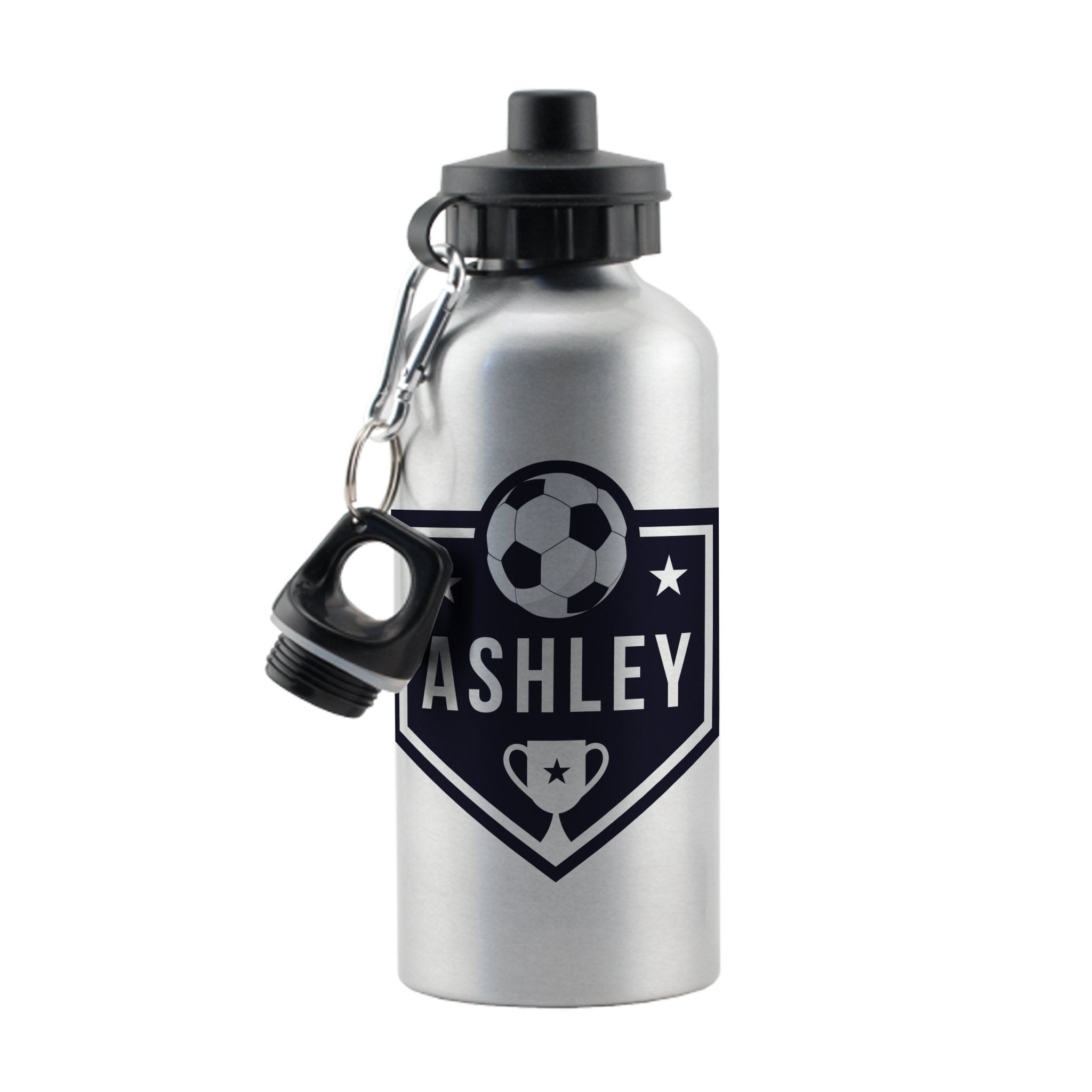 Personalised Football Silver Drinks Bottle | Inspired Creative Gifts | UK Supplier
