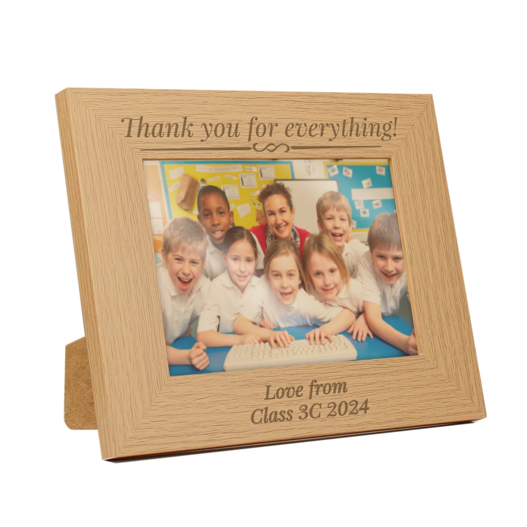 Personalised Formal 5x7 Landscape Oak Finish Photo Frame | Inspired Creative Gifts | UK Supplier