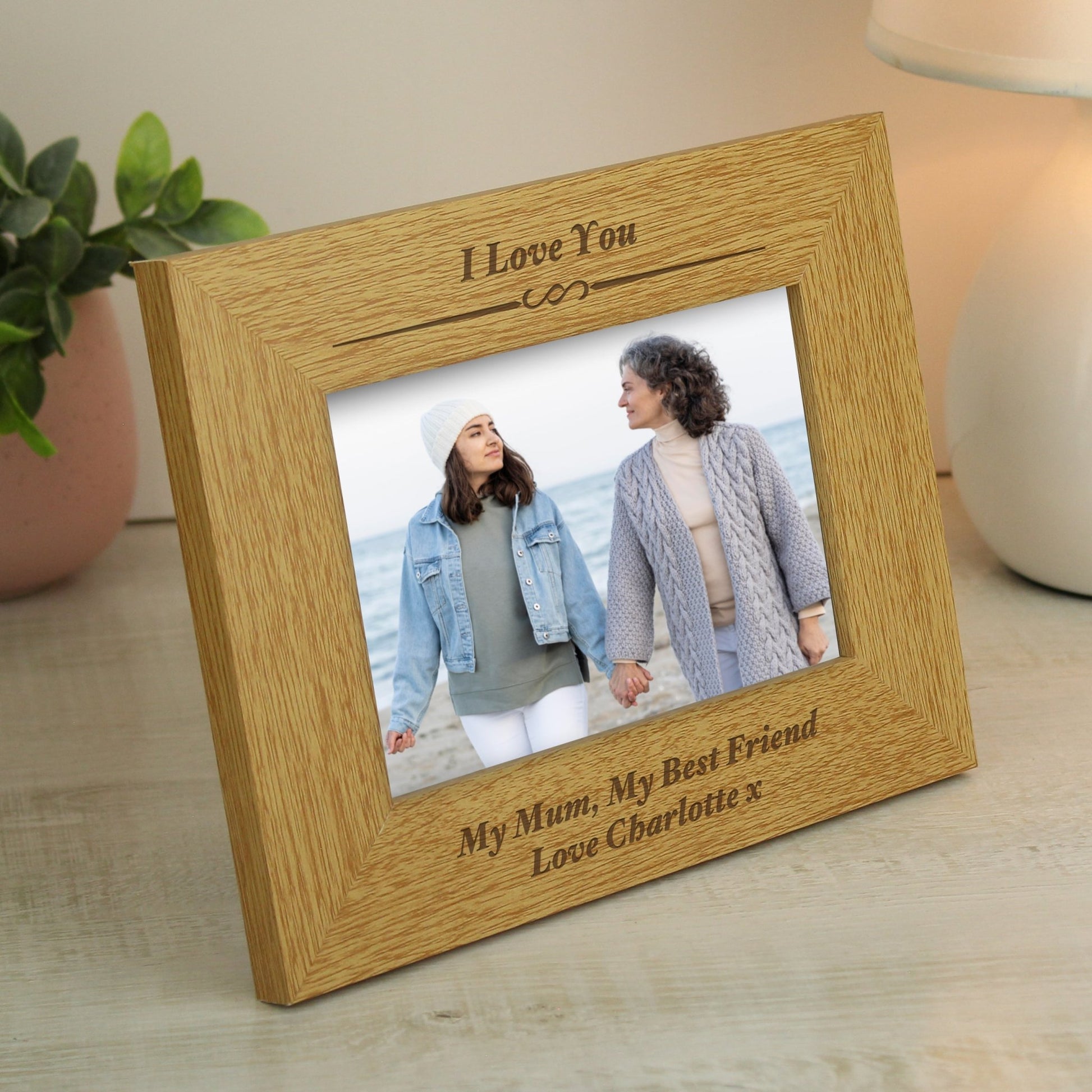 Personalised Formal 6x4 Landscape Oak Finish Photo Frame | Inspired Creative Gifts | UK Supplier