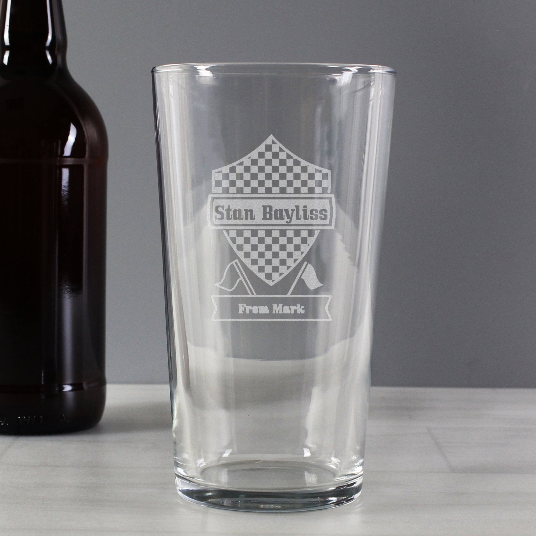Personalised Formula 1 Pint Glass | Inspired Creative Gifts | UK Supplier