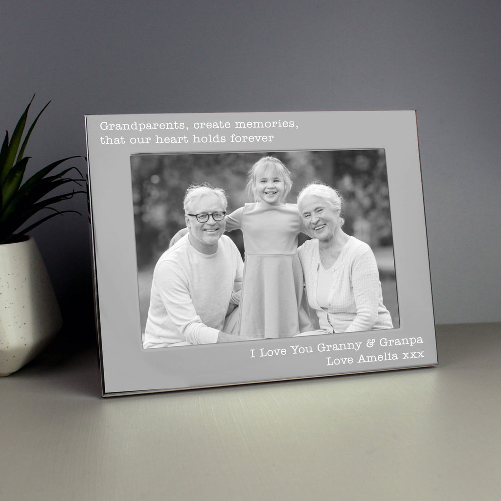 Personalised Free Text 5 x 7 Landscape Silver Photo Frame | Inspired Creative Gifts | UK Supplier