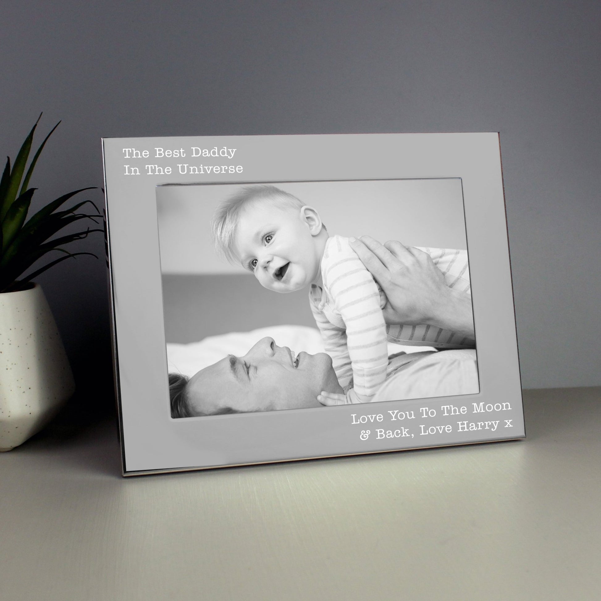 Personalised Free Text 5 x 7 Landscape Silver Photo Frame | Inspired Creative Gifts | UK Supplier