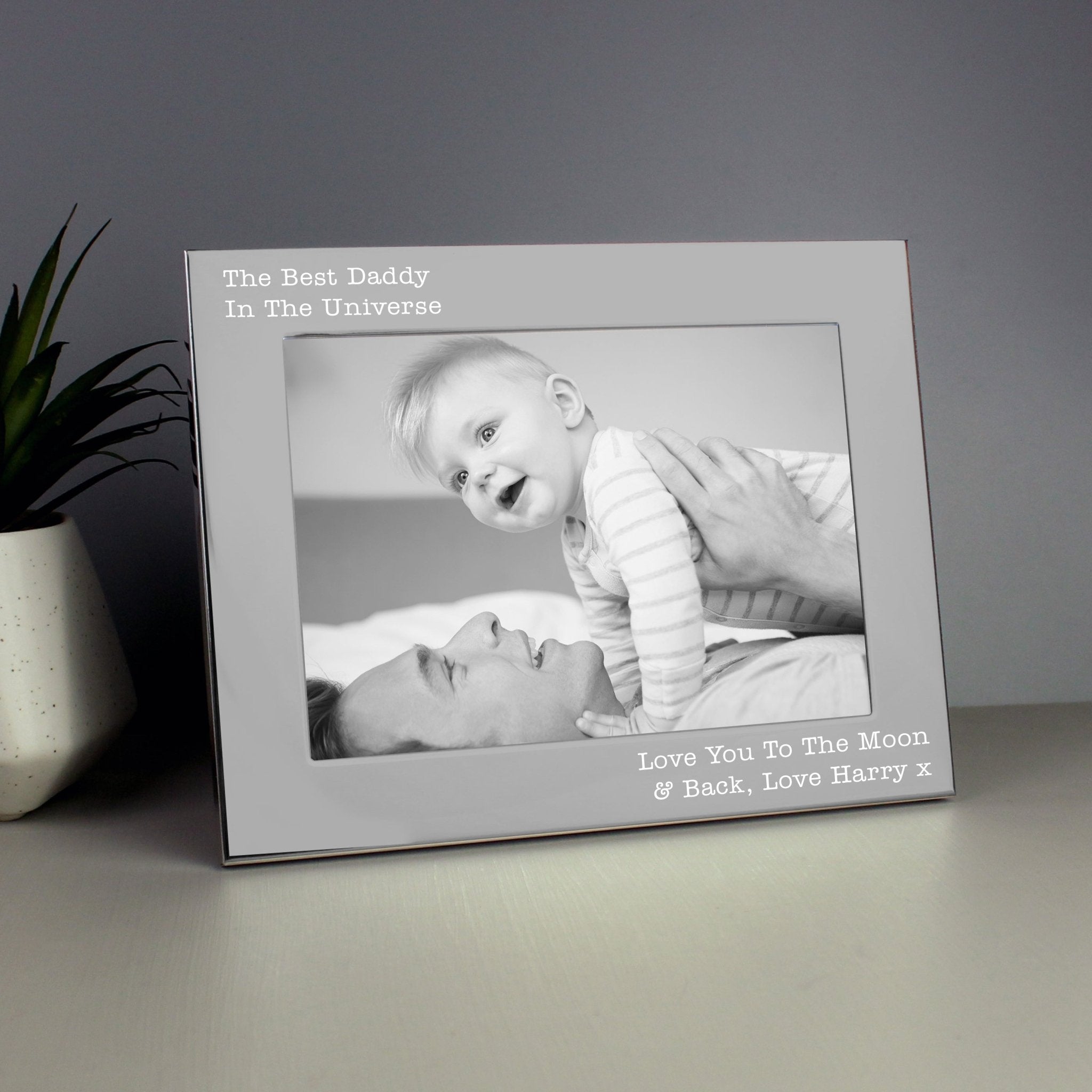 Personalised Free Text 5 x 7 Landscape Silver Photo Frame | Inspired Creative Gifts | UK Supplier