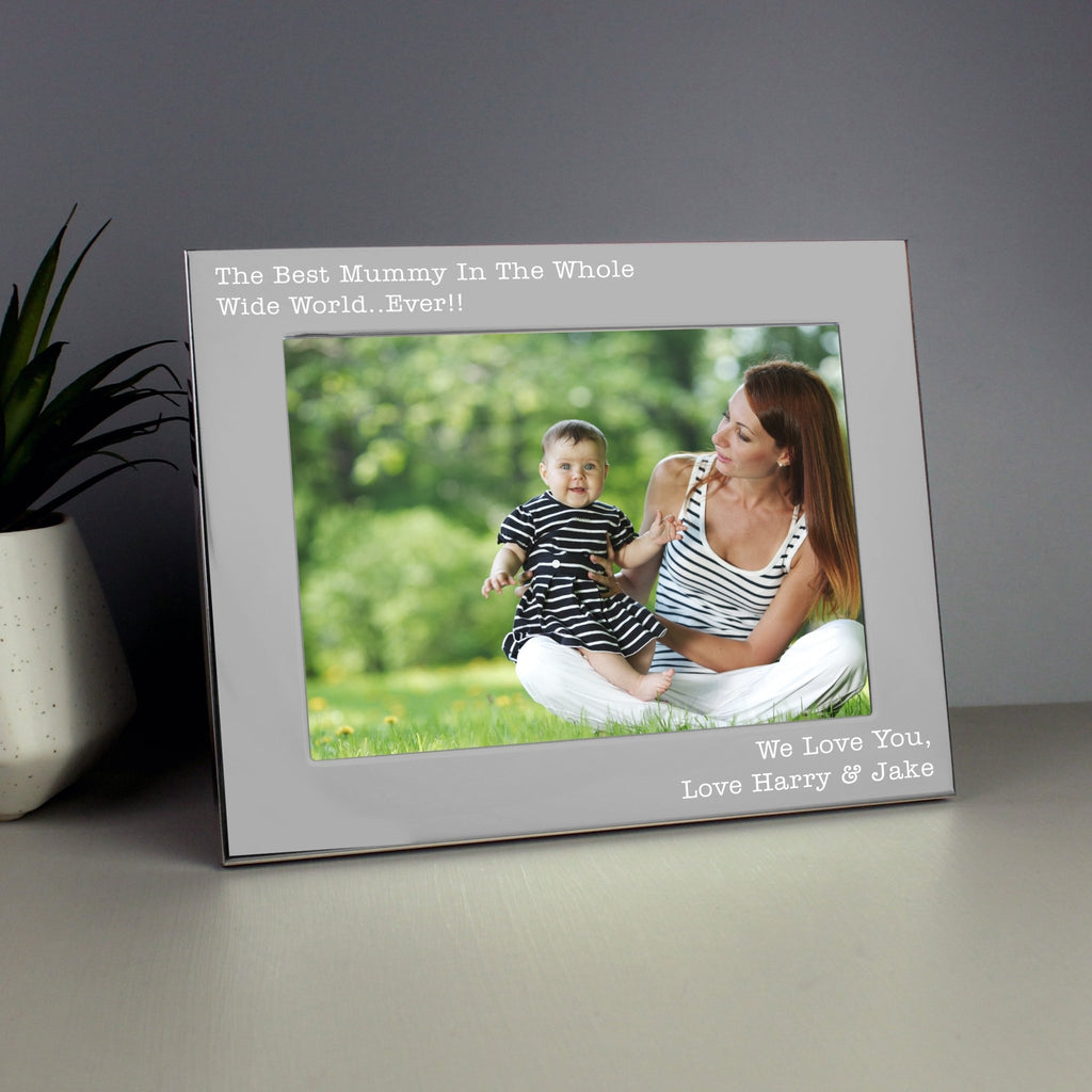 Personalised Free Text 5 x 7 Landscape Silver Photo Frame | Inspired Creative Gifts | UK Supplier