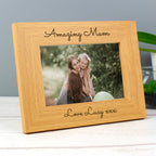 Personalised Free Text 6x4 Wooden Photo Frame | Inspired Creative Gifts | UK Supplier