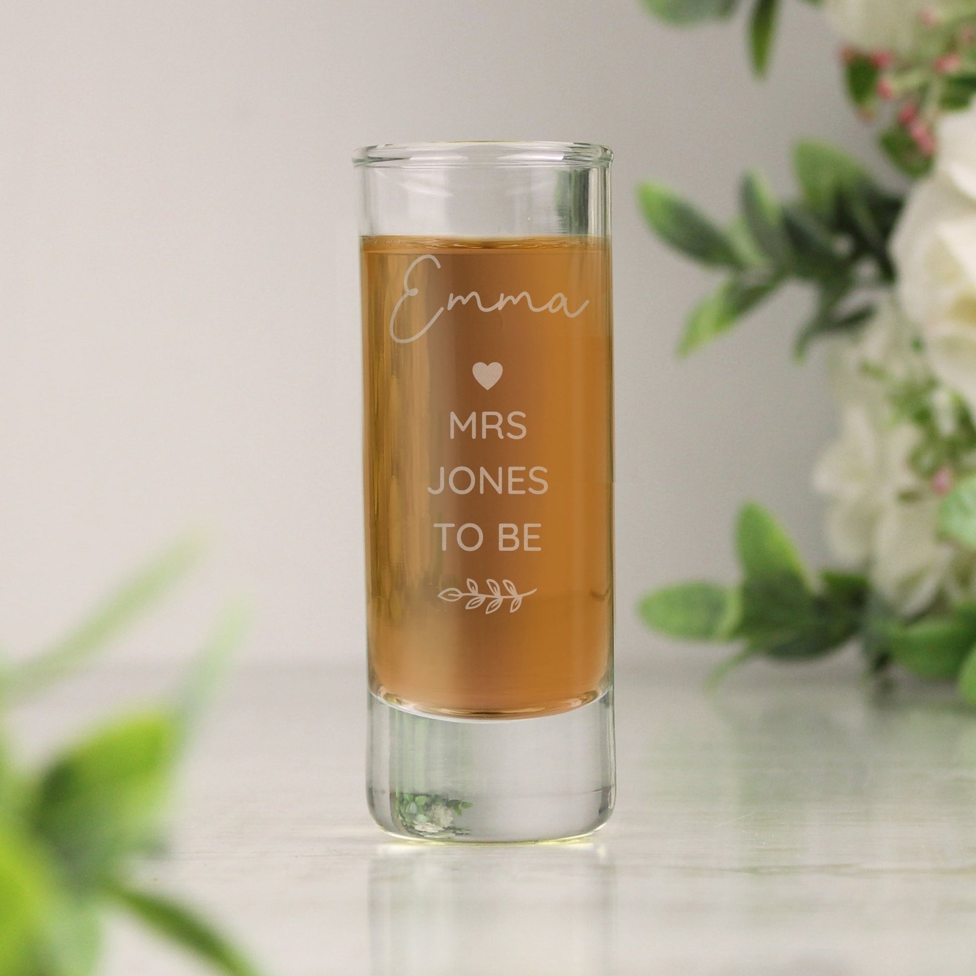Personalised Free Text Botanical Shot Glass | Inspired Creative Gifts | UK Supplier