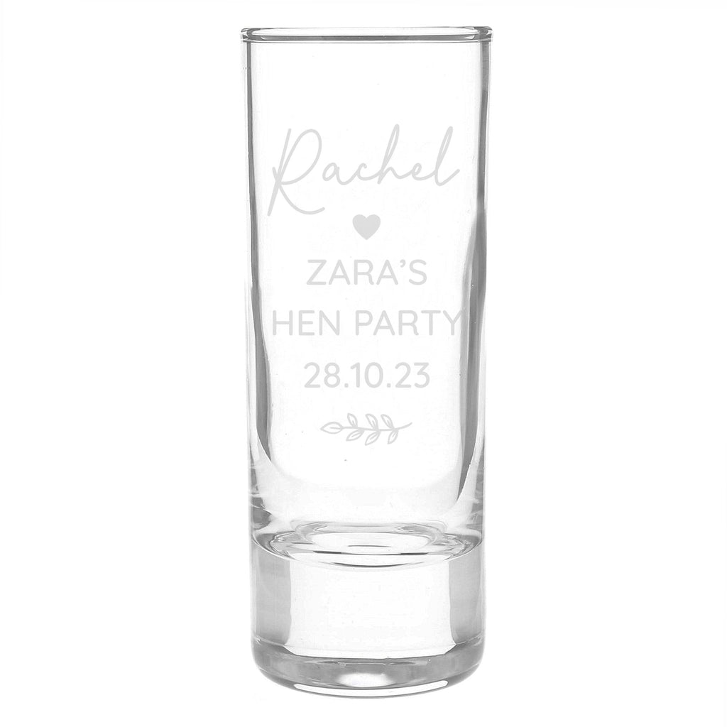 Personalised Free Text Botanical Shot Glass | Inspired Creative Gifts | UK Supplier