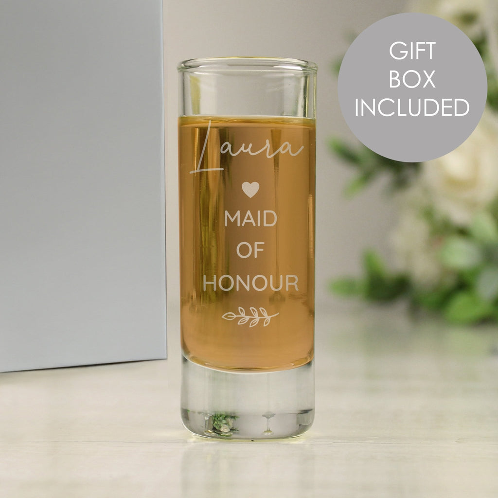 Personalised Free Text Botanical Shot Glass | Inspired Creative Gifts | UK Supplier