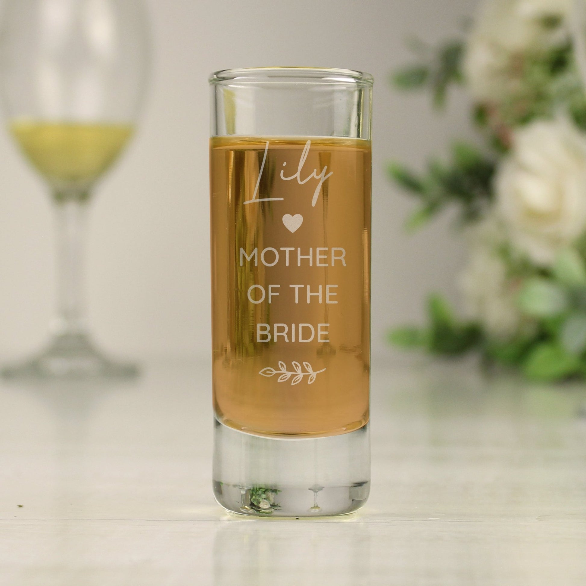 Personalised Free Text Botanical Shot Glass | Inspired Creative Gifts | UK Supplier