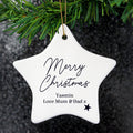 Personalised Free Text Ceramic Star Decoration | Inspired Creative Gifts | UK Supplier