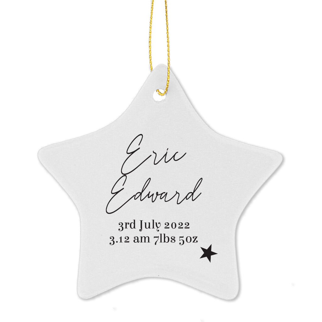 Personalised Free Text Ceramic Star Decoration | Inspired Creative Gifts | UK Supplier