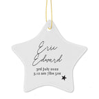 Personalised Free Text Ceramic Star Decoration | Inspired Creative Gifts | UK Supplier