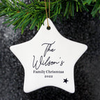 Personalised Free Text Ceramic Star Decoration | Inspired Creative Gifts | UK Supplier