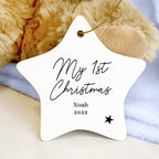 Personalised Free Text Ceramic Star Decoration | Inspired Creative Gifts | UK Supplier