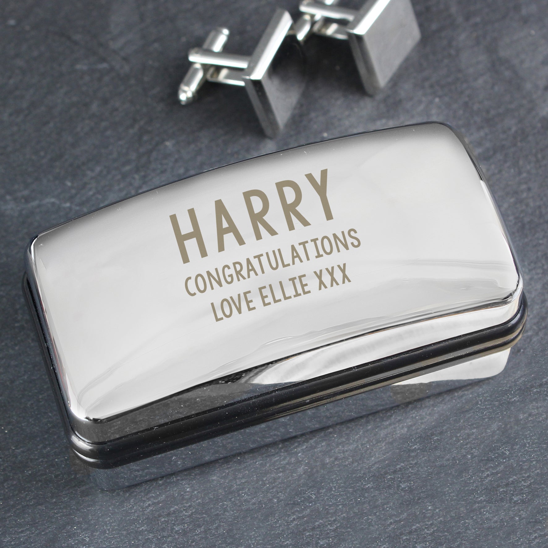 Personalised Free Text Cufflink Box | Inspired Creative Gifts | UK Supplier