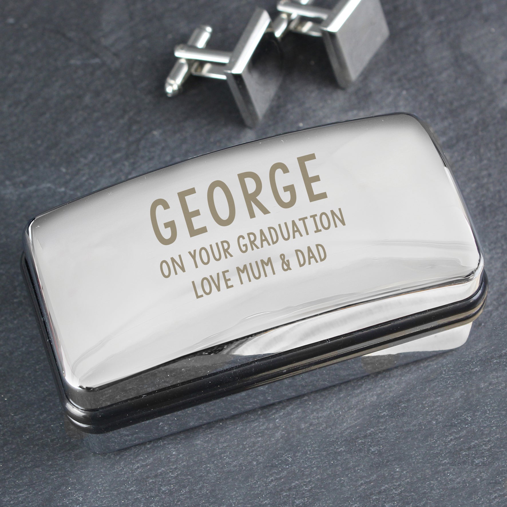 Personalised Free Text Cufflink Box | Inspired Creative Gifts | UK Supplier