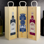 Personalised Free Text Grey Wooden Wine Bottle Box | Inspired Creative Gifts | UK Supplier