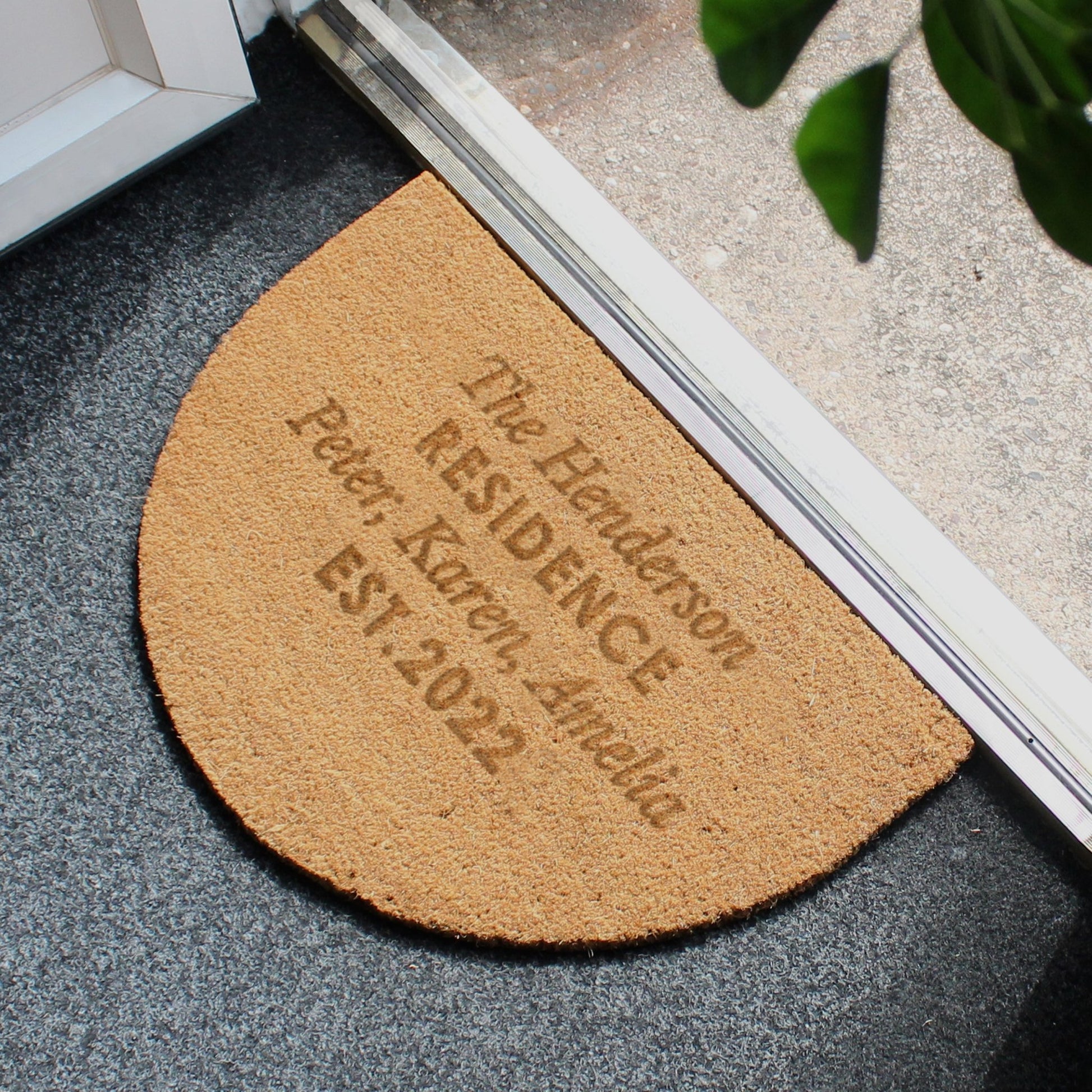 Personalised Free Text Half Moon Indoor Doormat | Inspired Creative Gifts | UK Supplier