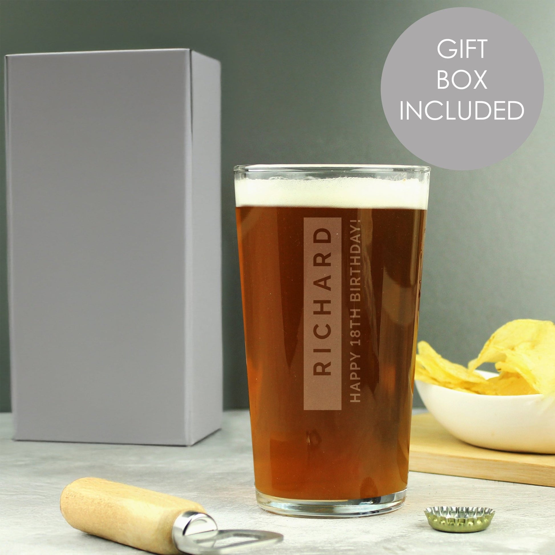 Personalised Free Text Pint Glass | Inspired Creative Gifts | UK Supplier