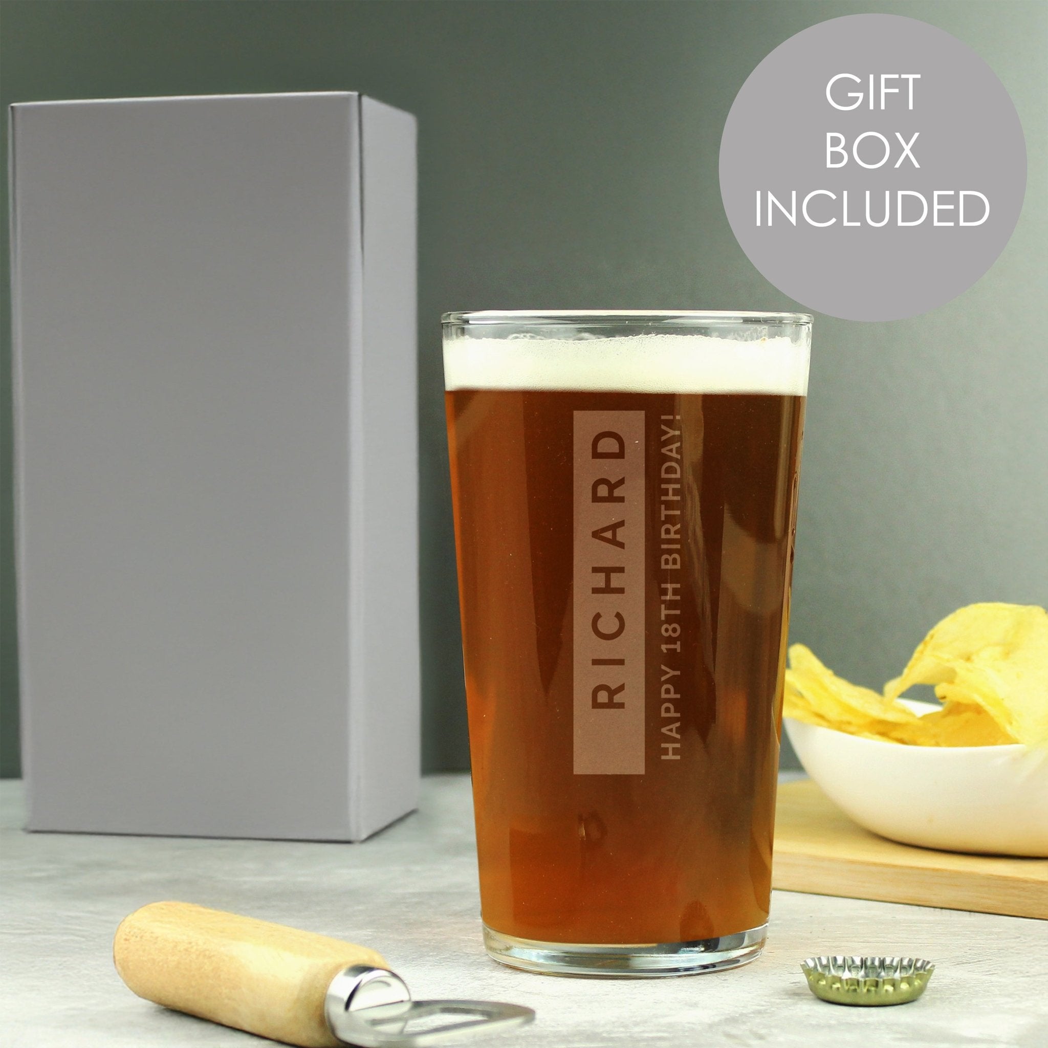 Personalised Free Text Pint Glass | Inspired Creative Gifts | UK Supplier