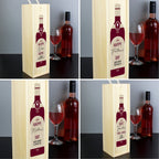 Personalised Free Text Red Wooden Wine Bottle Box | Inspired Creative Gifts | UK Supplier
