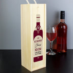 Personalised Free Text Red Wooden Wine Bottle Box | Inspired Creative Gifts | UK Supplier