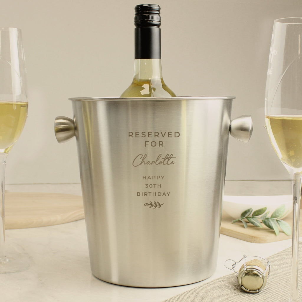 Personalised Free Text Stainless Steel Ice Bucket | Inspired Creative Gifts | UK Supplier