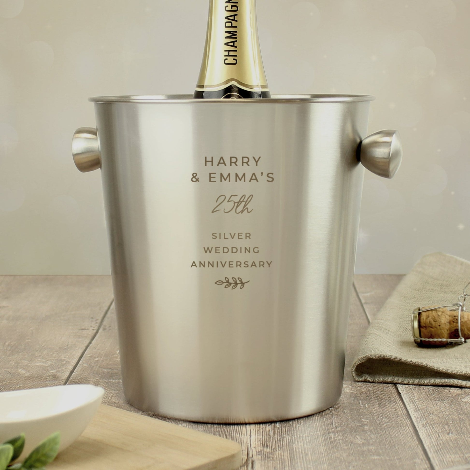 Personalised Free Text Stainless Steel Ice Bucket | Inspired Creative Gifts | UK Supplier