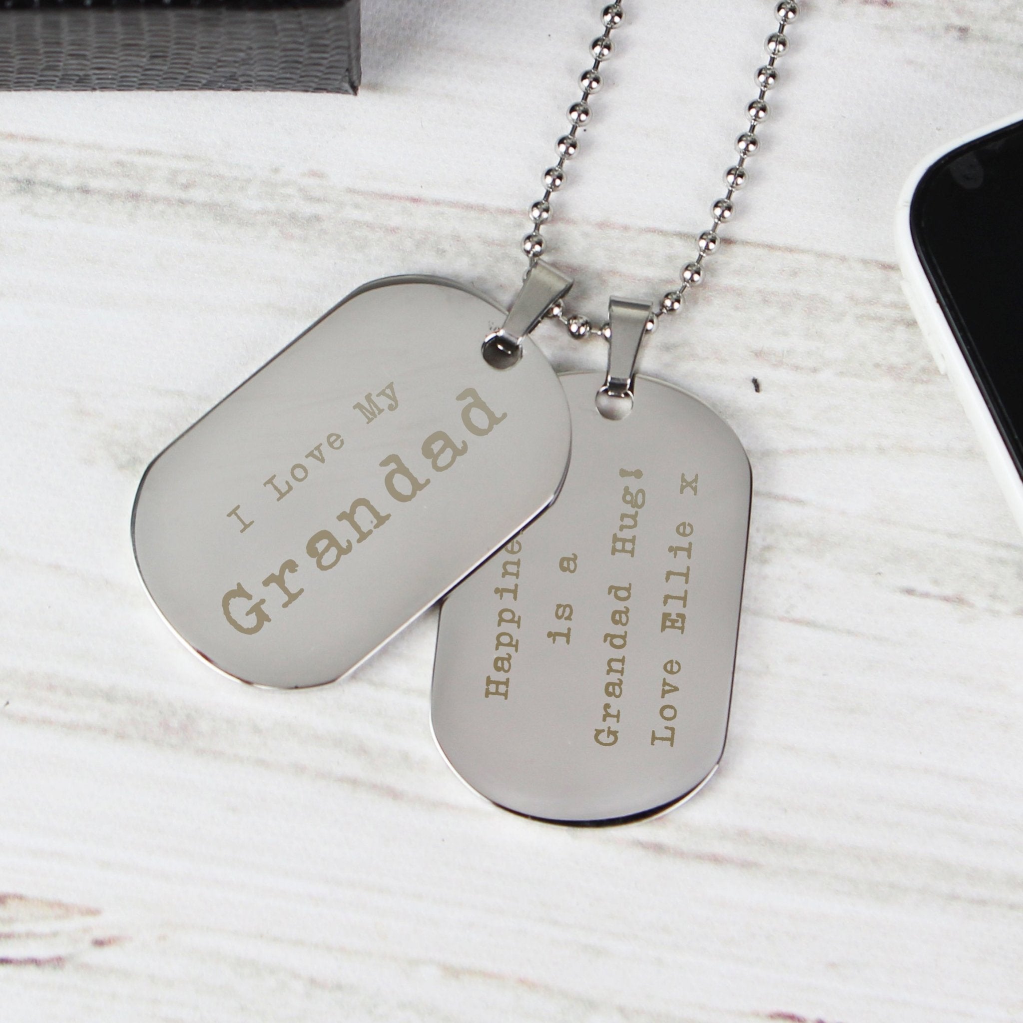 Personalised Free Text Steel Double Dog Tag Necklace | Inspired Creative Gifts | UK Supplier