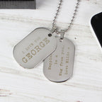 Personalised Free Text Steel Double Dog Tag Necklace | Inspired Creative Gifts | UK Supplier