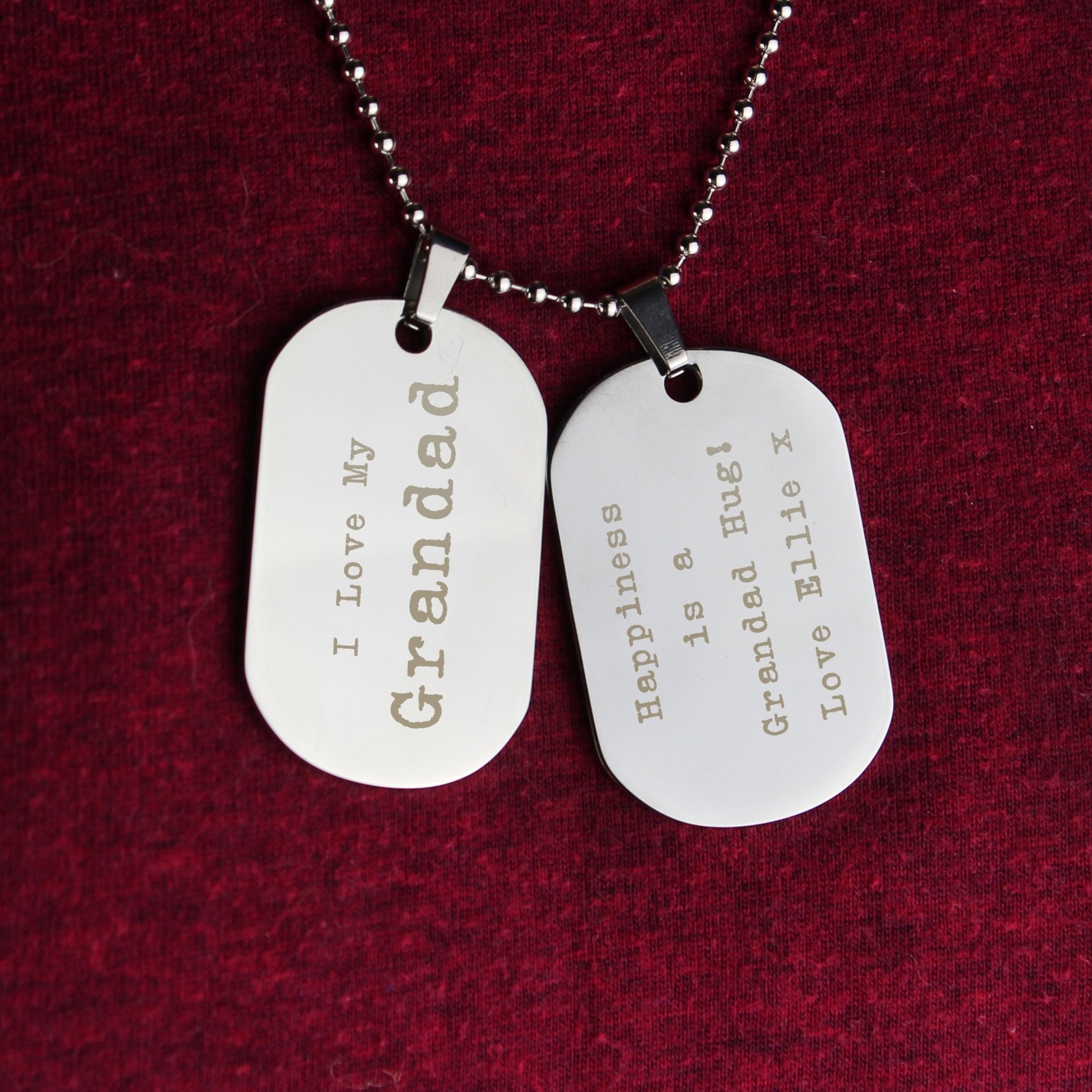 Personalised Free Text Steel Double Dog Tag Necklace | Inspired Creative Gifts | UK Supplier