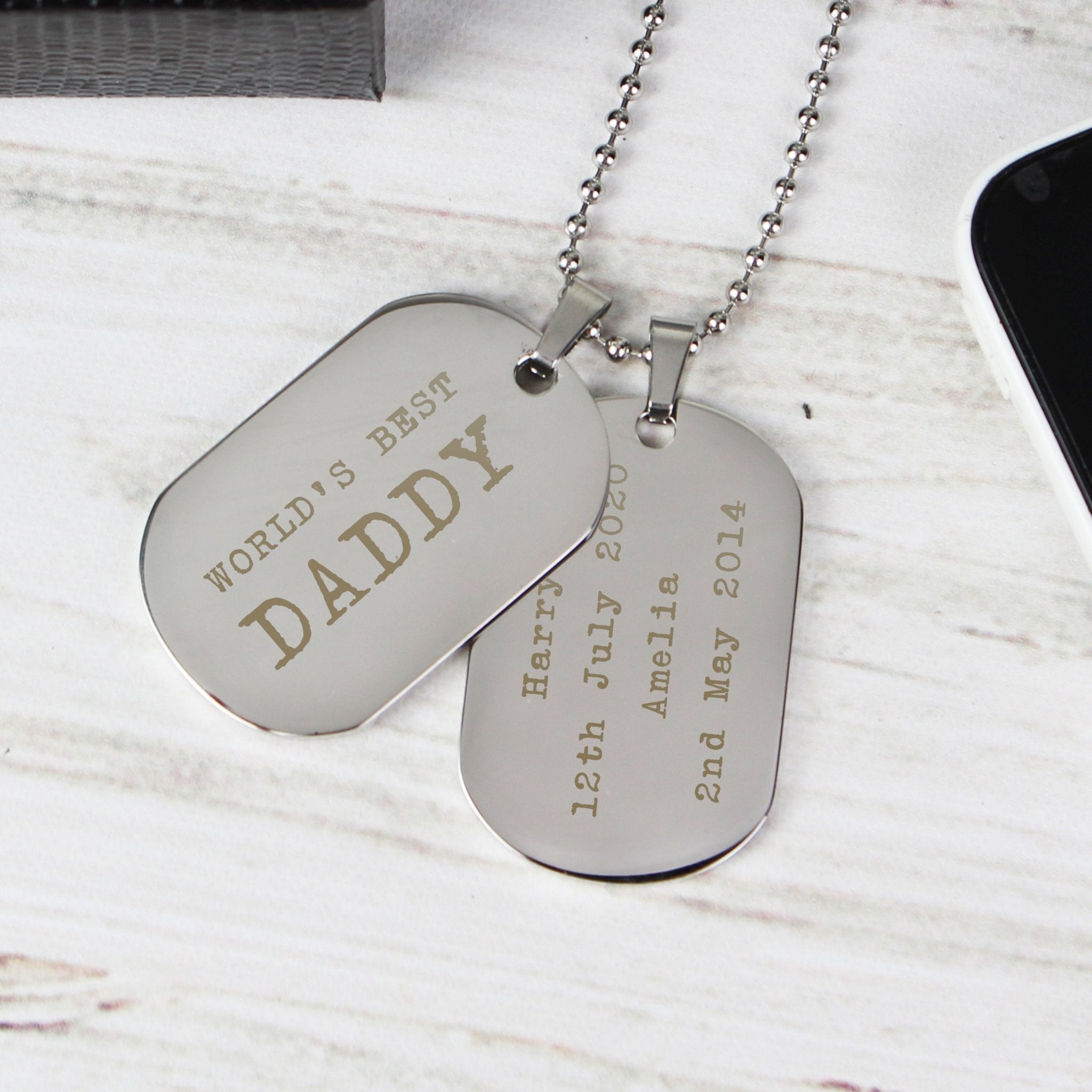 Personalised Free Text Steel Double Dog Tag Necklace | Inspired Creative Gifts | UK Supplier