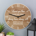 Personalised Free Text Wood Effect Clock | Inspired Creative Gifts | UK Supplier